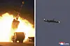 Photos released on Monday by the North's Korea Central News Agency show new cruise missiles being fired from a transporter erector launcher and in flight during weekend tests. [KCNA]