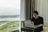 Hwang Jin-woo, a Line Plus employee, works from a hotel in Jeju Island. [LINE PLUS]