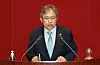 In this file photo, Rep. Song Ki-hun of the Democratic Party speaks at the National Assembly's plenary session to support the rent control bills before voting on July 30, 2020. [YONHAP]
