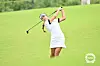 Yoon Ina plays her second shot on the 10th hole during the first round of the Hoban Seoul Shinmun Women's classic at H1 Club in Icheon, Gyeonggi on Friday. [KLPGA]