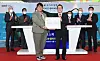 HYBE Chairman Bang Si-hyuk and then Korea Exchange Chairman Jung Ji-won pose for a photo during Big Hit Entertainment’s listing ceremony at the Korea Exchange office in Yeouido, western Seoul, on Oct. 15, 2020. [JOINT PRESS CORPS]
