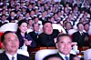 North Korea’s state-run Korean Central News Agency released photos of North Korean leader Kim Jong-un and his wife, Ri Sol-ju, watching a performance on Tuesday in commemoration of the birthday of late leader Kim Jong-il. This is Ri's first public appearance in more than a year. [YONHAP]