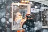 A man gets tested for the coronavirus Tuesday at Seoul Station Square amid heavy snow. [YONHAP]