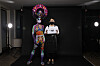 Ji Su-yeon poses with model Anastasia Chetyreva for the World Bodypainting Festival 2021. [KOREAN MAKE-UP ARTIST ASSOCIATION]