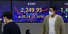 A screen in Hana Bank's trading room in central Seoul shows the Kospi closing at 2,249.95 points on Tuesday, up 30.24 points, or 1.36 percent, from the previous trading day. [YONHAP]