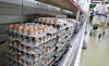 Flats of eggs are displayed at a discount mart in Seoul. [YONHAP]