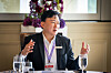 Samsung Biologics CEO John Rim speaks to the press about the company's future road map at a luncheon in Boston on June 17. Samsung Biologics is exhibiting at the 2025 BIO International Convention held between June 16 and 19. [SAMSUNG BIOLOGICS]