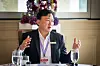 Samsung Biologics CEO John Rim speaks to the press about the company's future road map at a luncheon in Boston on June 17. Samsung Biologics is exhibiting at the 2025 BIO International Convention held between June 16 and 19. [SAMSUNG BIOLOGICS]