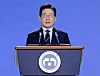 President Lee Jae Myung speaks during an event to mark the launch of the 22nd presidential Peaceful Unification Advisory Council at the Kintex convention center in Goyang, Gyeonggi, on Dec. 2. [YONHAP]