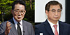 Former National Intelligence Service chiefs Park Jie-won, left, and Suh Hoon, right.