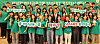 Hana Financial Group Vice Chairman Lee Eun-hyung, in the middle, poses with university student ambassadors for the group's Smart program after they completed a three-month campaign at Hana’s Myeong-dong headquarters in central Seoul on Friday.[HANA FINANCIAL GROUP]