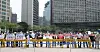 Supporters of Choe Jae-hyeong, former head of the Board of Audit and Inspection, urge him to run as president in a press conference in front of Seoul Plaza in central Seoul Monday afternoon. [WOO SANG-JO]
