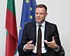Gabrielius Landsbergis, foreign minister of Lithuania, speaks with the Korea JoongAng Daily at the Embassy of Lithuania in Seoul on Wednesday. [PARK SANG-MOON]