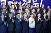 Political and business leaders from Daegu and North Gyeongsang, the region hardest hit during the early stages of Korea's Covid-19 outbreak, pledge to overcome the ensuing economic crisis at EXCO in Daegu on Monday. [NEWS1]
