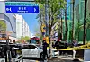 A drunk drivers’ car smashed on the side walk near a school in Daejeon on Saturday. The car hit four children one of which died the following day. [YONHAP]