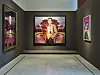 From left, Cindy Sherman portrayed herself as a medieval monk, a man and a clown. [FONDATION LOUIS VUITTON PARIS, CINDY SHERMAN, METRO PICTURES]
