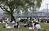 People spend their afternoons picknicking at Banpo Hangang Park on April 28. [NEWS1]