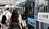 People walk toward Seoul's intracity bus which arrived at Seoul Station in central Seoul in August, 2023. [NEWS1]