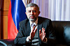 Russian Ambassador to Korea Georgy Zinoviev speaks with the JoongAng Ilbo at the Russian Embassy in Seoul last Friday. [WOO SANG-JO]