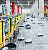 Dozens of sorting robots occupy the first floor to sort the packaged items accordingly based on its shipping regions at Coupang's fulfillment center in Daegu. [COUPANG]