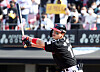 Park Hae-min bats for the LG Twins at the top of the fourth inning against the Kia Tigers at Gwangju-Kia Champions Field in Gwangju on Saturday. [YONHAP]