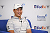 Kim Joo-hyun talks to the media prior to the Sentry Tournament of Champions on The Plantation Course at Kapalua, Maui on Jan. 3.  [GETTY IMAGES]