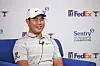 Kim Joo-hyun talks to the media prior to the Sentry Tournament of Champions on The Plantation Course at Kapalua, Maui on Jan. 3. [GETTY IMAGES]