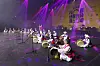 Traditional percussion bands of farmers deliver a joint performance at Arts Festival Seoul at Jangchung Gymnasium in Jung District, central Seoul, on Monday. About 35 clubs from 25 districts in Seoul participated in the festival with performances and exhibitions. [YONHAP]