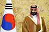 Saudi Arabian Crown Prince Mohammed bin Salman at the Blue House during his visit to Seoul in June 2019 [YONHAP]