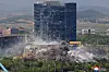 A screen capture from a North Korean state television broadcast from Wednesday shows the North's demolition of the inter-Korean liaison office on Tuesday afternoon. [YONHAP]