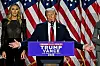 U.S. President-elect Donald Trump speaks in Florida during election night on Nov. 5. [YONHAP]