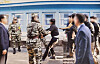 One of the two North Koreans is being pulled by North Korean border officials at Panmunjom after being over by South Korean special police in November 2019. The two North Koreans were sent back to North Korea just five days after they were retrieved by the South Korean Navy near Samcheok, Gangwon. Moon Jae-in's government then claimed that the two North Korean men were wanted by North Korean authorities for killing 16 people. [MINISTRY OF UNIFICATION]