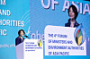 Korean Environment Minister Han Jeoung-ae speaks on climate action at the Fourth Forum of Ministers and Environment Authorities of Asia Pacific held in Suwon, Gyeonggi, Thursday. [ENVIRONMENT MINISTRY]