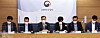 Government officials including those from the Finance Ministry brief on 2021 financial statement including income and spending at Sejong on April 4. [YONHAP]