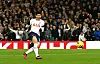 Tottenham Hotspur's Son Heung-min scores against West Ham during a Premier League game at Tottenham Hotspur Stadium in London on Sunday. [REUTERS/YONHAP]