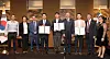 Foreign Minister of Israel Eli Cohen, fourth from right; Israeli Ambassador to Korea Akiva Tor, second from right; and members of the Israel Embassy in Seoul present appreciation awards to doctors at Yonsei University Wonju Health System in Gangwon for their medical services to the Israeli tourists injured from the deadly bus accident in April. The awards ceremony was held at the Grand Hyatt Seoul on Wednesday. [PARK SANG-MOON]