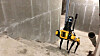 A four-legged robot named Spot climbs some stairs on Monday. GS Engineering & Construction (E&C) introduced Spot in 2015 as a collaborative project with construction software start-up Cupix. The waterproof robot has a built-in 360-degree camera, can walk or run up the stairs and has voice assistance functions. GS E&C said it will now be using the robot at construction sites for quality checks and data collection. [YONHAP]