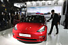 Tesla's Model3 on display at the Seoul Motor Show held at Kintex in March 2019 in Gyeonggi. [YONHAP]