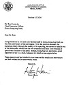 U.S. Ambassador Harry Harris sent a congratulatory letter, above, to the Korea JoongAng Daily to mark the newspaper’s 20th anniversary. He wrote, 'Over the past two decades, the JoongAng Daily, through the quality of its reporting, has served to uphold two of the democratic values that our two countries hold dear: our freedom of speech and freedom of press.'