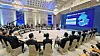 President Yoon Suk Yeol, high-ranking government officials and representatives from Samsung Electronics, SK and Hyundai Motor attend a briefing on the establishment of multiple industrial complexes. [YONHAP]