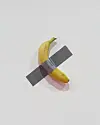 ″Comedian″ (2019) by Maurizio Cattelan, a fresh banana duct-taped to a wall, is on view as part of the artist's solo exhibition ″WE″ at Leeum Museum of Art in Yongsan District, central Seoul. [MAURIZIO CATTELAN, LEEUM]