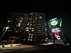 A LED screen displays the temperature of an apartment complex in Seoul on Friday. Seoul marked its 28th consecutive tropical night on Saturday overnight. [YONHAP]