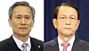 Former Defense Minister Kim Kwan-jin, left, and former presidential chief of staff Kim Ki-choon. [YONHAP]
