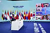 President Moon Jae-in speaks at the Asean Plus Three summit, including leaders of Southeast Asian countries, Japanese Prime Minister Fumio Kishida and Chinese Premier Li Keqiang, at the Blue House in central Seoul Wednesday. [NEWS1]
