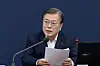 President Moon presides over a meeting with top aides at the Blue House on Monday afternoon. During the meeting, Moon discussed economic measures, such as provision of more than 1 million jobs for the lower income classes and support for the self-employed businesses, as well as the general state of the economy. [NEWS 1]