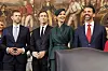 From left, Eric Trump, Jared Kushner, Ivanka Trump and Donald Trump Jr., arrive before the 60th Presidential Inauguration in the Rotunda of the U.S. Capitol in Washington, Jan. 20. [AP/YONHAP]