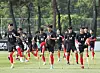 The U-24 national team trains at the Paju National Football Center in Paju, Gyeonggi, on Monday. [NEWS1]