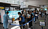 People entering Korea from abroad line up to get tested for Covid-19 at Incheon Internation Airport on Monday. [NEWS1]