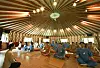 Visitors at Healience Seonmaeul participate in a meditation program. [HEALIENCE SEONMAEUL]