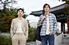Actors Cho Dal-hwan, left, and Chanyeol as producer Min-su and musician Ji-hoon in the film ″The Box.″ [STUDIO TAKE]